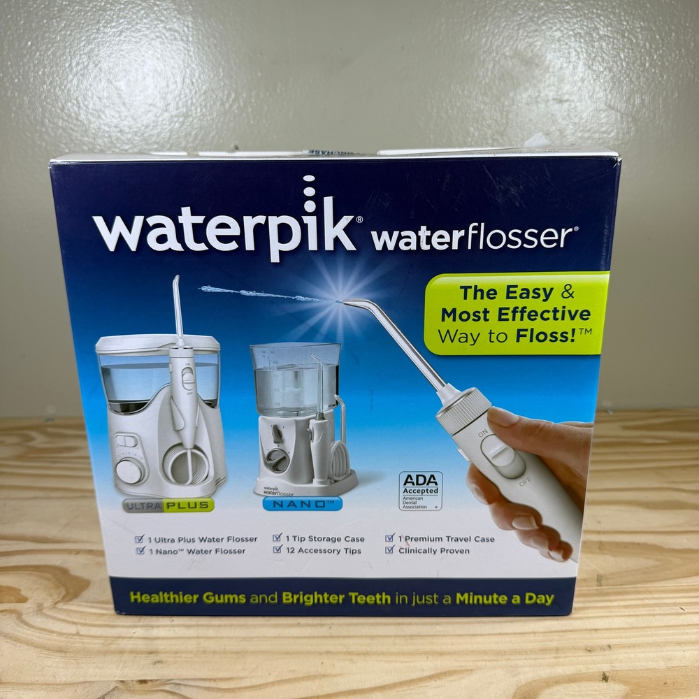 Waterpik Water Flosser Nano Only WP-310W Sealed In Bag w/Accessories Travel Case